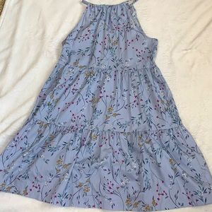 Floral print halter neckline sundress